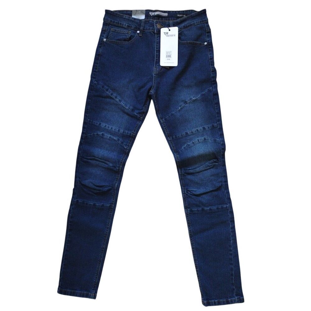Tailored Recreation Premium Jeans Man 32x32 Blue Skinny Stretch Denim Dark Wash